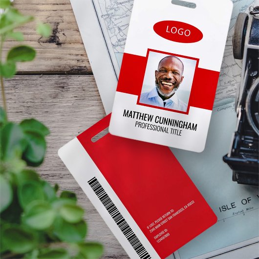 Badge Logo personnalisé couleur moderne avec nom et code