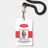 Badge Logo personnalisé couleur moderne Nom de l'employé (Front with Lanyard)