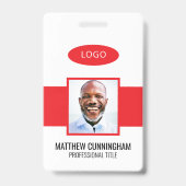 Badge Logo personnalisé couleur moderne Nom de l'employé (Front)