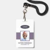 Badge Logo personnalisé couleur moderne nom de l'employé (Avant avec lanière)