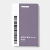 Badge Logo personnalisé couleur moderne nom de l'employé (Arrière)