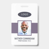 Badge Logo personnalisé couleur moderne nom de l'employé (Avant)