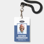 Badge Logo personnalisé couleur simple Nom de l'employé (Front with Lanyard)