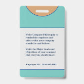 Badge Logo personnalisé de l'employé Code-barres Logo Ph (Arrière)
