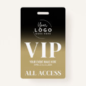 Badge Logo personnalisé Élégant Black Gold VIP (Devant)