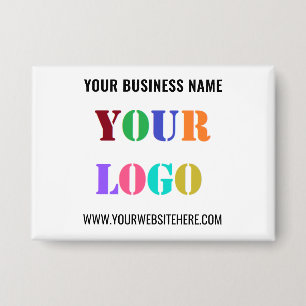 Badge Logo personnalisé et nom du texte Modèle du bouton