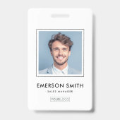 Badge Logo personnalisé et photo blanche nom de l'employ (Avant)