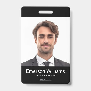 Badge Logo personnalisé et photo de l'employé sur la car