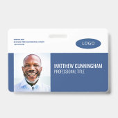 Badge Logo personnalisé moderne Nom de l'employé Code ba (Front)