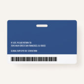 Badge Logo personnalisé moderne Nom de l'employé Code ba (Dos)