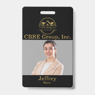 Badge Logo personnalisé noir et or pour agence immobiliè
