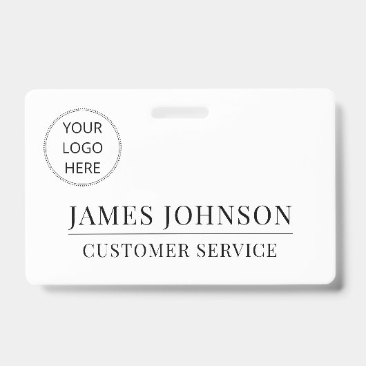 Badge Logo personnalisé Nom de l'employé du service clie (Avant)