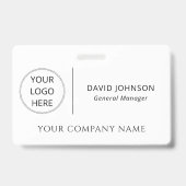Badge Logo personnalisé Nom de l'employé Entreprise (Arrière)