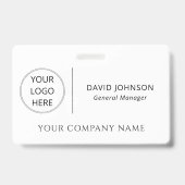 Badge Logo personnalisé Nom de l'employé Entreprise (Avant)