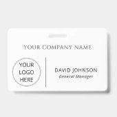 Badge Logo personnalisé Nom de l'employé Entreprise (Arrière)