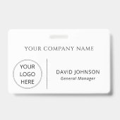 Badge Logo personnalisé Nom de l'employé Entreprise (Avant)