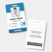 Badge Logo personnalisé Photo de l'employé Nom Infirmièr (Avant & arrière)