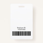 Badge Logo personnalisé simple ID photo employé (Dos)