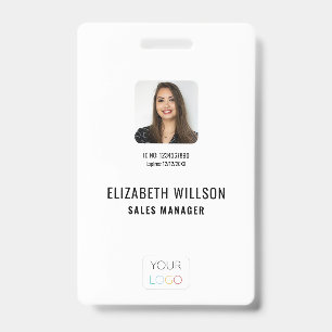 Badge Logo personnalisé simple, nom, photo ID de l'emplo