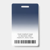Badge Logo photo bleu foncé blanc nom de l'employé titre (Arrière)