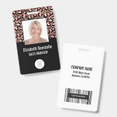 Badge Logo photo code-barres imprimé léopard rose gold n (Avant & arrière)