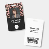Badge Logo photo code-barres rose gold noir impression l (Avant & arrière)