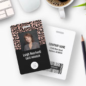 Badge Logo photo Code-barres Rose or noir Empreinte de l