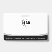 Badge Logo Photo Code QR Employé Noir et Blanc (Arrière)