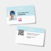 Badge Logo, Photo, Code Qr, Nom (Avant & arrière)