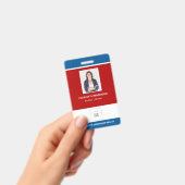 Badge Logo photo de l'agent immobilier bleu et blanc rou (Handheld)