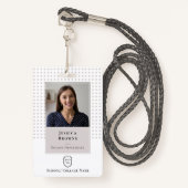 Badge Logo photo de l'école de l'étudiant/employé Code Q (Devant avec lanière)