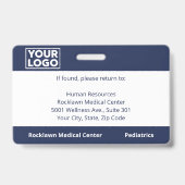 Badge Logo photo de l'employé Code à barres Navy Blue Ho (Arrière)