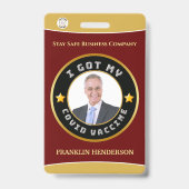 Badge Logo photo de l'employé Covid Vacciné Insigne pers (Arrière)