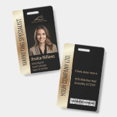 Badge Logo photo de l'employé de l'entreprise moderne Bl (Recto et verso)