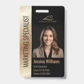 Badge Logo photo de l'employé de l'entreprise moderne Bl (Face)