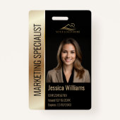 Badge Logo photo de l'employé de l'entreprise moderne Bl (Devant)