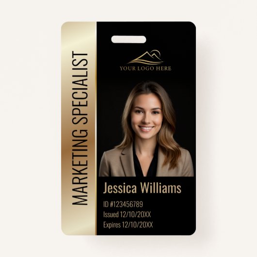 Badge Logo photo de l'employé de l'entreprise moderne Bl (Devant)