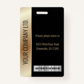 Badge Logo photo de l'employé de l'entreprise moderne Bl (Dos)