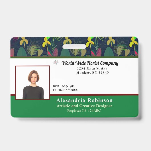 Badge Logo photo de l'employé de l'entreprise Personnali (Avant)