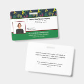 Badge Logo photo de l'employé de l'entreprise Personnali (Avant & arrière)