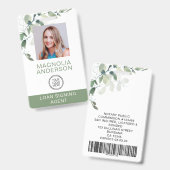 Badge Logo photo de l'employé d'Eucalyptus Code à barres (Front & Back)