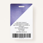 Badge Logo photo de l'employé en métal brossé Code à bar (Dos)