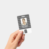 Badge Logo photo de l'employé et Barcode Gris Gris (Handheld)