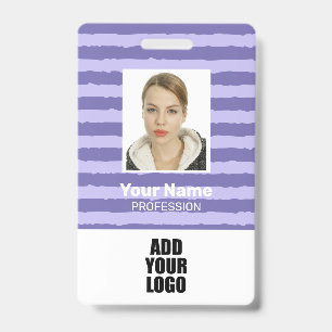 Badge Logo photo de l'employé et code-barres - ID de ban