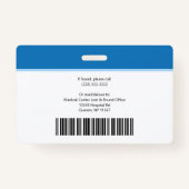 Badge Logo photo de l'employé Modèle moderne Nom de l'in (Dos)