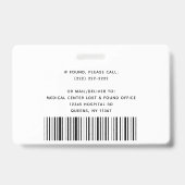 Badge Logo photo de l'employé Modèle moderne Nom de l'in (Back)