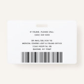 Badge Logo photo de l'employé Modèle moderne Nom de l'in (Dos)