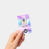 Badge Logo photo de l'employé - Parties scintillant holo (Handheld)