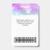 Badge Logo photo de l'employé - Parties scintillant holo (Back)