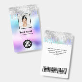 Badge Logo photo de l'employé - Parties scintillant holo (Avant & arrière)